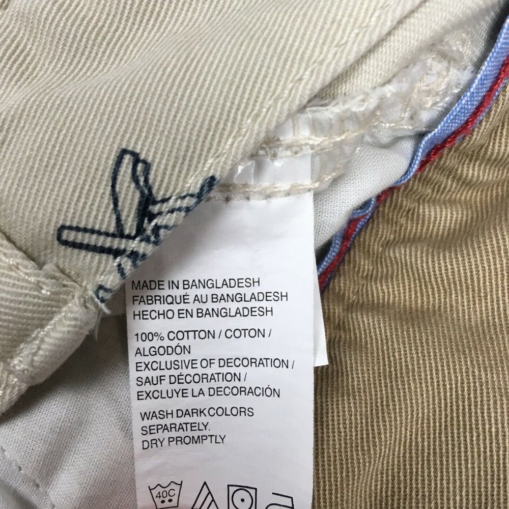 Izod Mens Shorts 34 Adirondack Chair All‎ Over Pattern Cotton Khaki Twill Casual - Picture 7 of 9